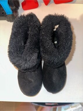 Girls Black Faux-Fur Winter Booties